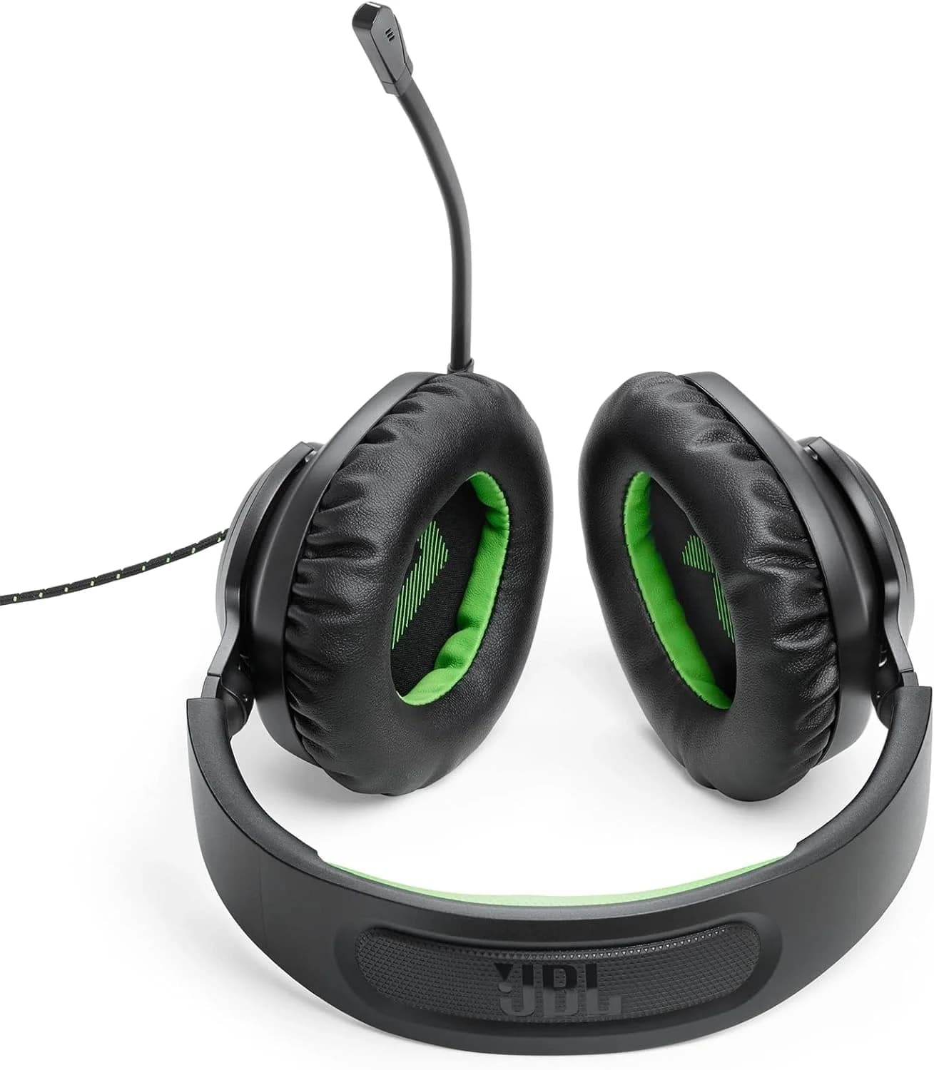 Гарнитура накладные JBL Quantum 100 1.2м черный/зеленый проводные оголовье (JBLQ100XBLKGRN)