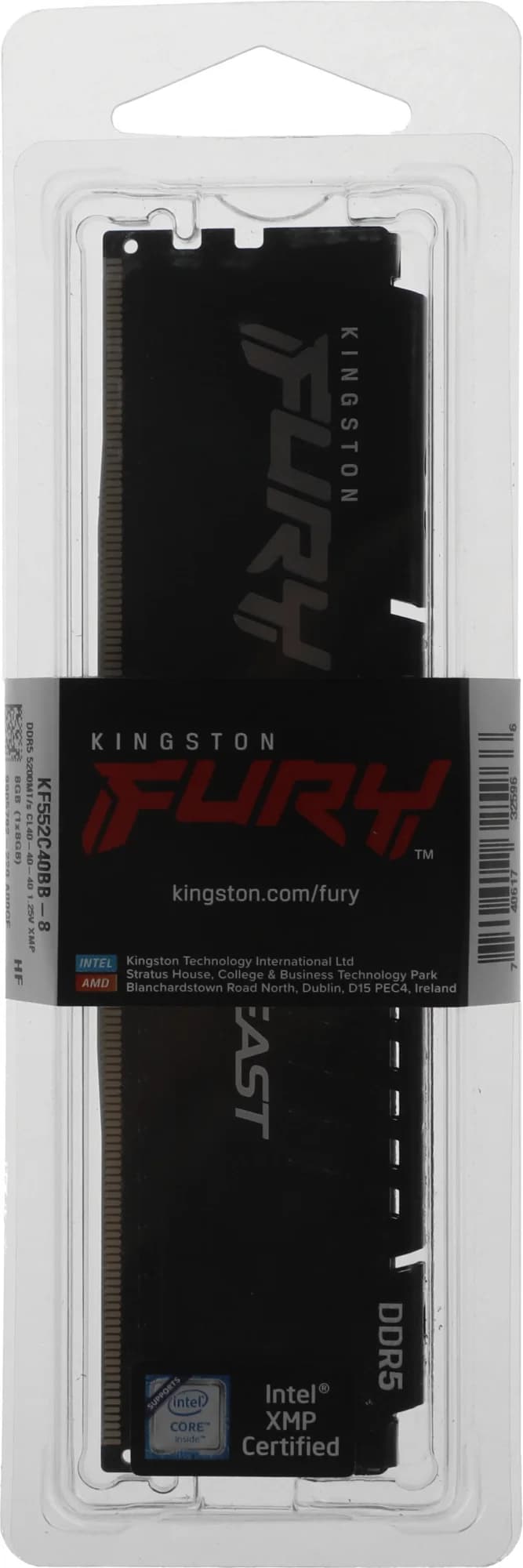 Память оперативная/ Kingston 8GB 5200MT/s DDR5 CL40 DIMM FURY Beast Black XMP