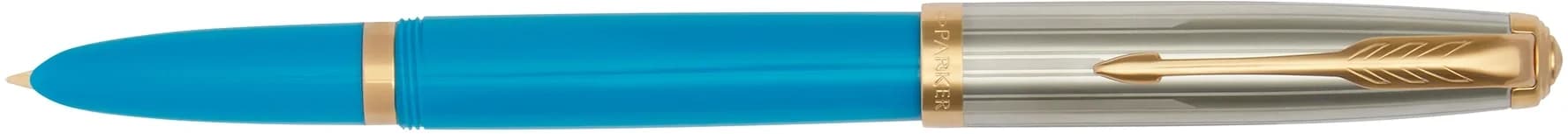 Ручка перьев. Parker 51 Premium (CW2169078) Turquoise GT F сталь нержавеющая подар.кор.