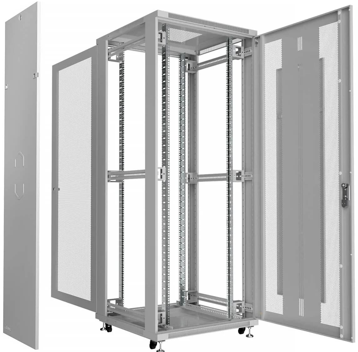 Шкаф серверный Cabeus (ND-05C-42U80/100) напольный 42U 800x1000мм пер.дв.перфор. задн.дв.перфор. 800кг серый 900мм 132кг 220град. 2055мм IP20 сталь