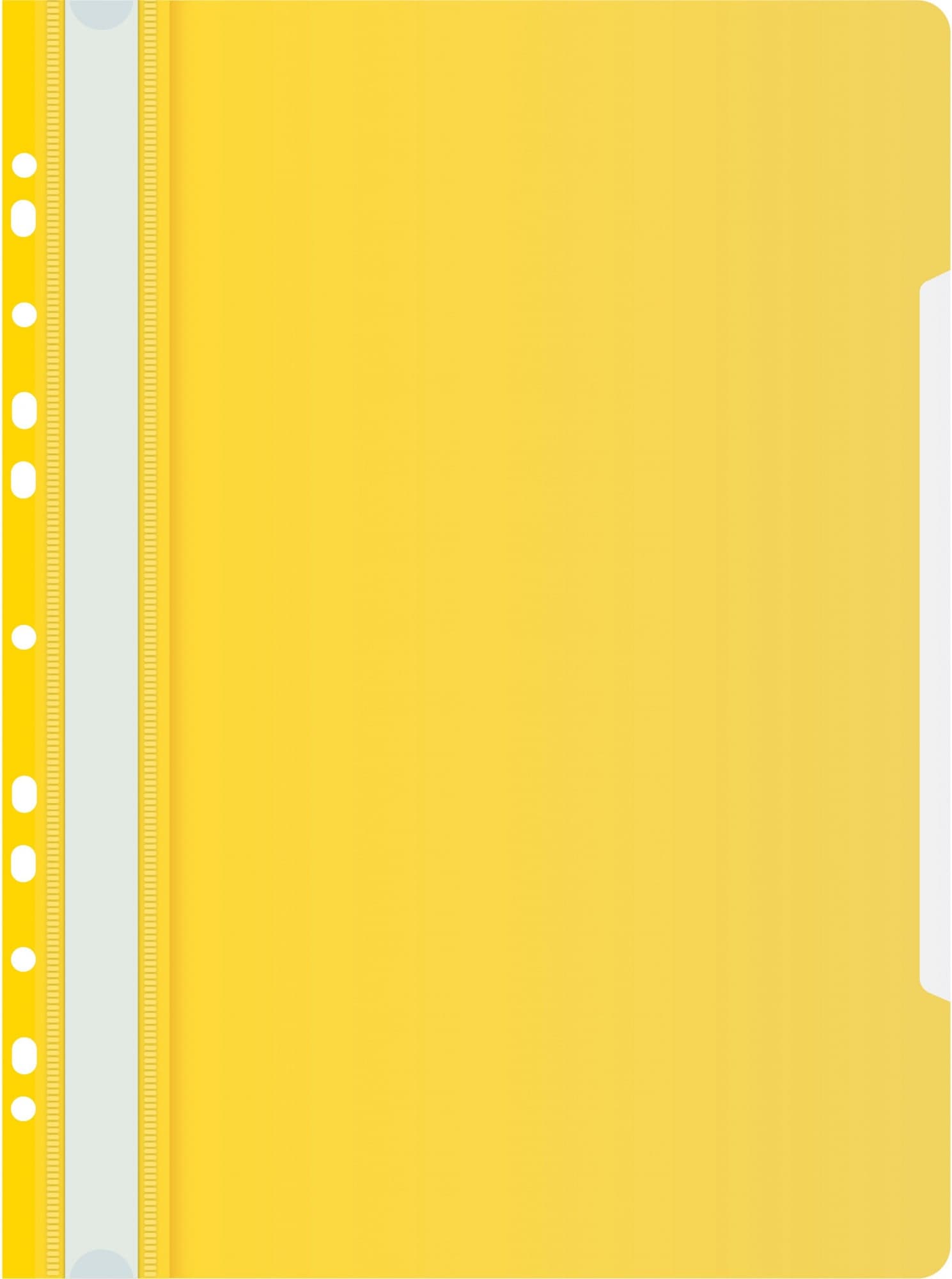 Папка-скоросшиватель Бюрократ PS-P20YEL A4 прозрач.верх.лист боков.перф. пластик желтый 0.12/0.16