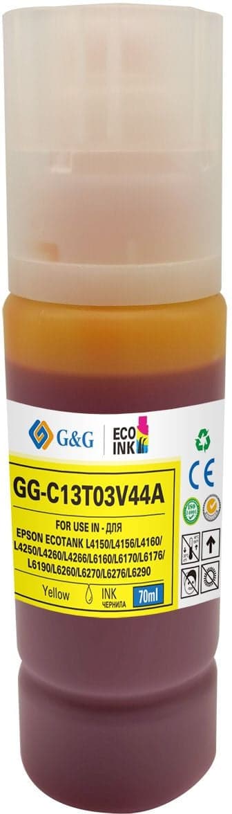 G&G Чернила GG-C13T03V44A желтые 70мл для Epson L4150/L4160/L6160/L6170