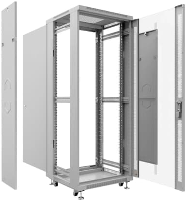 Шкаф коммутационный Cabeus (SH-05C-12U60/60) напольный 12U 600x600мм пер.дв.стекл металл 800кг серый 500мм 730мм IP20 сталь