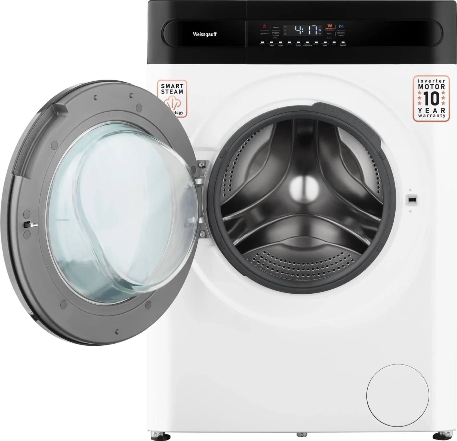 Стиральная машина Weissgauff WMD 49411 DC Inverter Steam класс: B загр.фронтальная макс.:11кг (с сушкой) белый инвертор