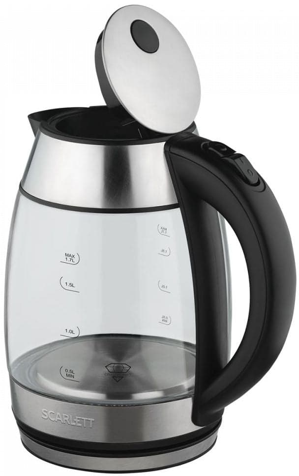 Чайник электрический Scarlett SC-EK27G94 1.7л. 2200Вт нержавеющая сталь корпус: стекло/металл