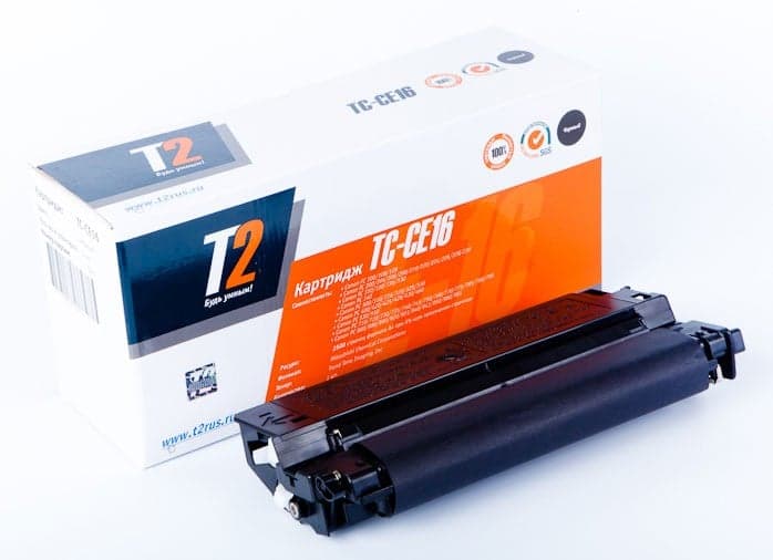 Картридж лазерный T2 E-16 TC-CE16 E16 черный (2500стр.) для Canon FC108/128/206/208/210/220/228/230/310 без чипа