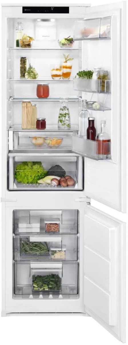 Встраиваемый холодильник ELECTROLUX/ Холодильник комби встраиваемый, ВхШхГ 1895х540х549 мм, сенсорное управление, ЖК-дисплей, статическая система в холодильном отделении, Система Frost Free в морозильном отделении, ВхШхГ 1895х540х549 мм, TwinTech NoFrost - две независимые системы охлаждения камер холодильника, 1 компрессор + клапан независимого управления температурой в морозильнике и холодильнике