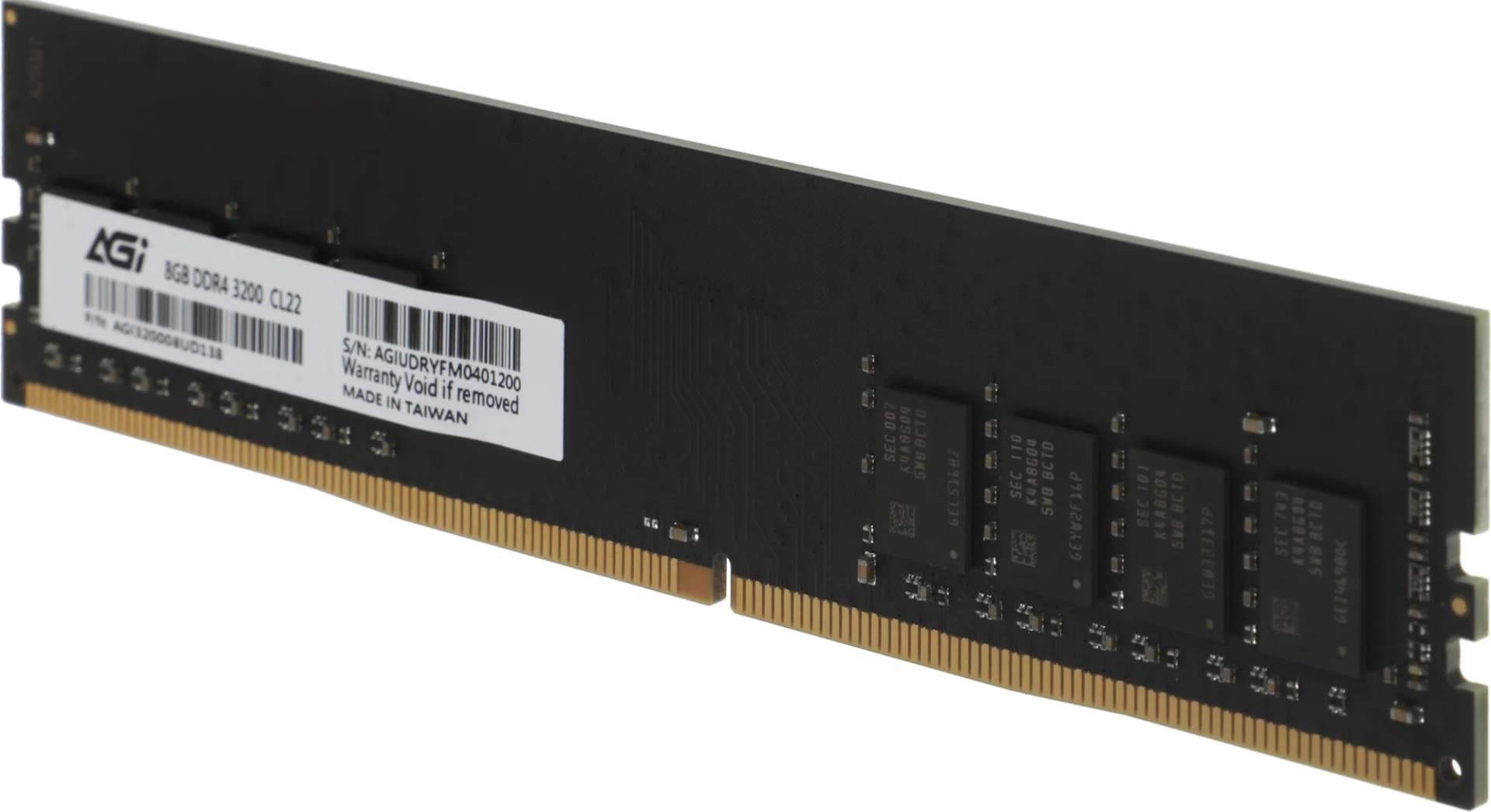Память DDR4 8GB 3200MHz AGi AGI320008UD138-BK UD138 OEM PC4-25600 CL22 DIMM 288-pin 1.2В OEM