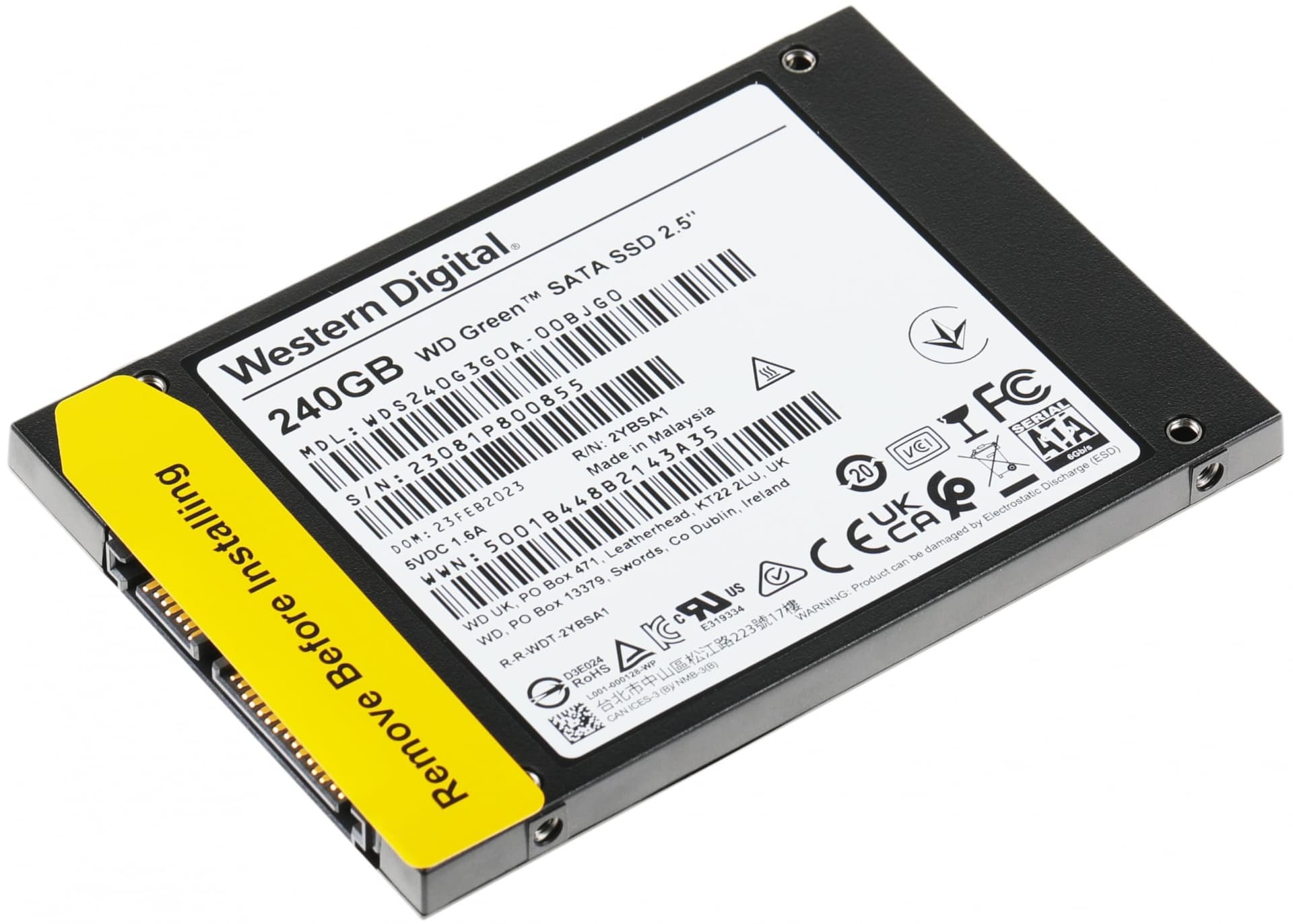 Накопитель SSD WD 240Gb Green (2.5", SATA-III, R/W 545/465MB/s, 80TBW) (WDS240G3G0A)