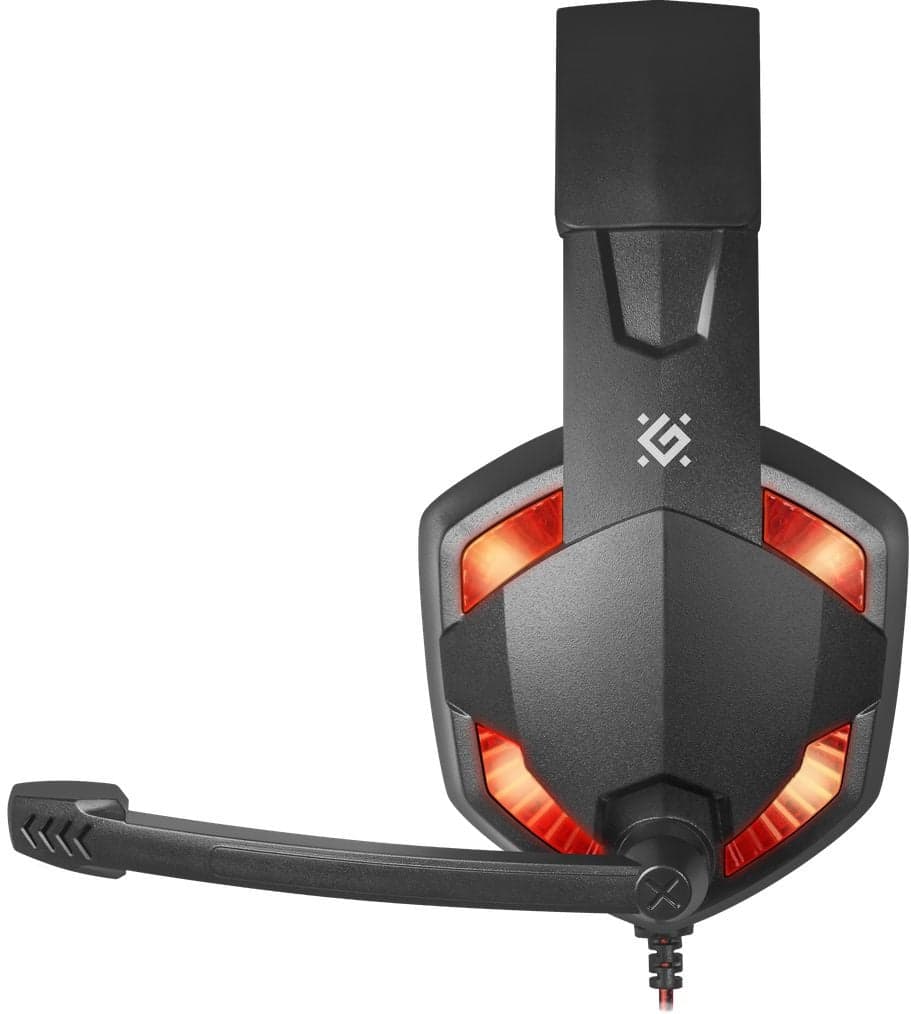 Наушники с микрофоном Defender Warhead G-370 черный/красный 2м накладные оголовье