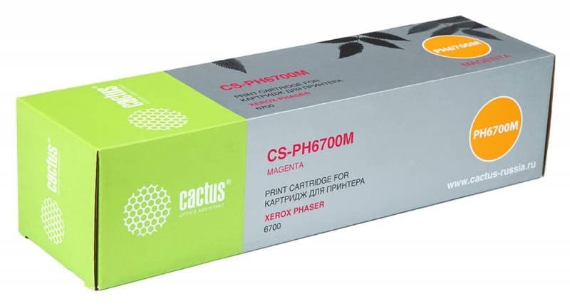 -/ Картридж лазерный Cactus CS-PH6700M 106R01524 пурпурный (12000стр.) для Xerox Phaser 6700