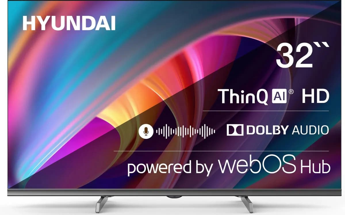 32" Hyundai H-LED32BS5100 WebOS Frameless Metal черный/серый HD 60Hz DVB-T DVB-T2 DVB-C DVB-S DVB-S2 USB WiFi Smart TV