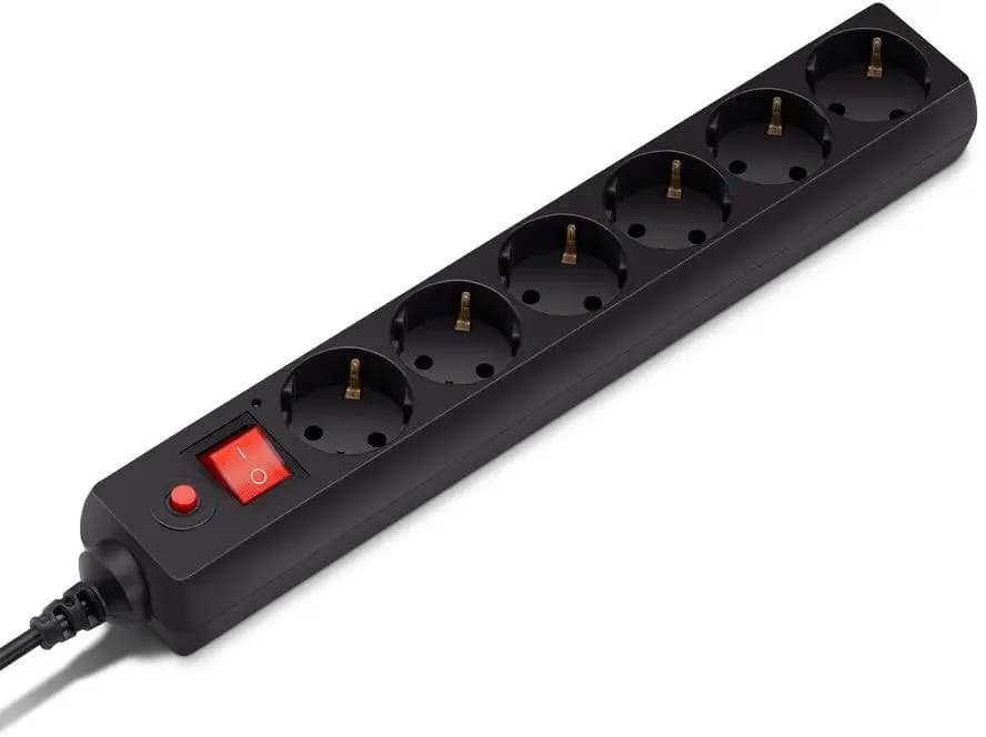 3,0м Buro 600SH-16-3-B 3м (6 розеток) черный (коробка)
