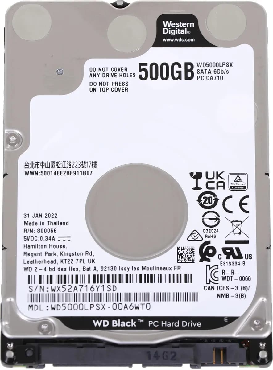 500 Gb SATA-III Western Digital Black <WD5000LPSX> 2.5" 7200rpm 64Mb