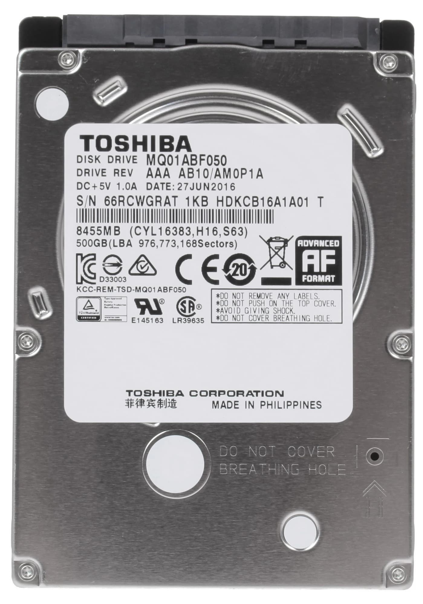 500 Gb SATA-III TOSHIBA <MQ01ABF050> 2.5" 5400rpm 8Mb