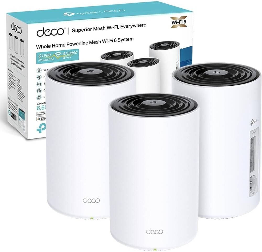 TP-Link Deco PX50(2-pack) AX3000 Домашняя Mesh-система Wi-Fi 6 с поддержкой Powerline G1500