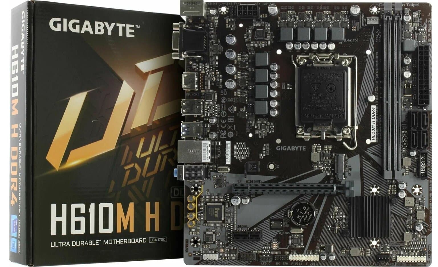 GIGABYTE H610M H V3 DDR4 (CN) (RTL) LGA1700 <H610> PCI-E Dsub+HDMI GbLAN SATA MicroATX 2DDR4