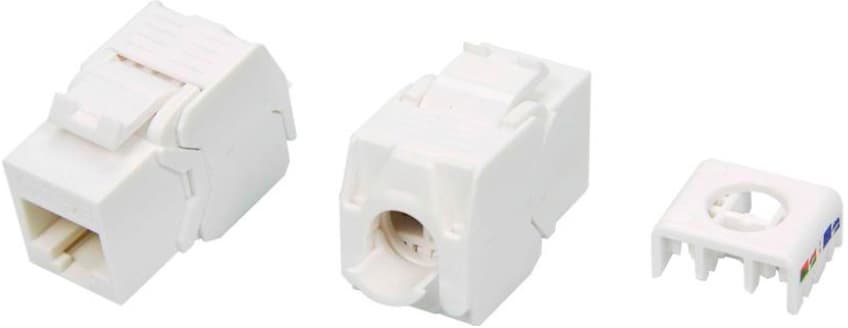 Модуль универсальный Hyperline KJ8, keystone, 1хRJ45, 180°, кат. 5е, неэкр., белый