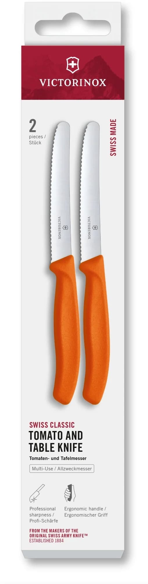 Набор ножей Victorinox Swiss Classic 6.7839.2C1 для овощей компл.:2предм. оранжевый европодвес