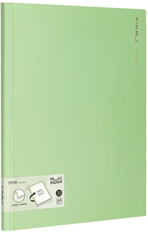 Папка с 30 прозр.вклад. Deli Nusign NS517GREEN A4 полипропилен зеленый