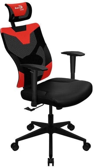 Кресло игровое Aerocool Guardian черный/красный сиденье черный экокожа/сетка с подголов. крестов. нейлон