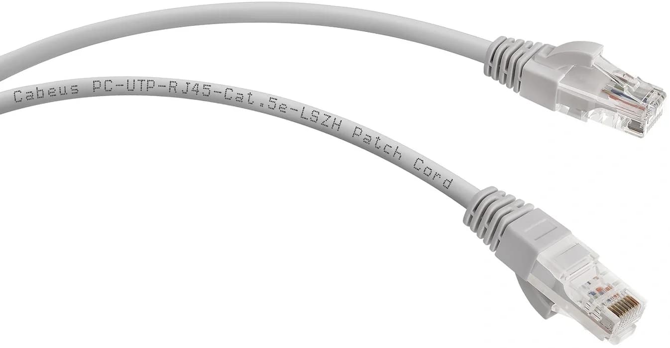 Cabeus PC-UTP-RJ45-Cat.5e-1m-LSZH Патч-корд UTP, категория 5e, 1 м, LSZH, неэкранированный, серый