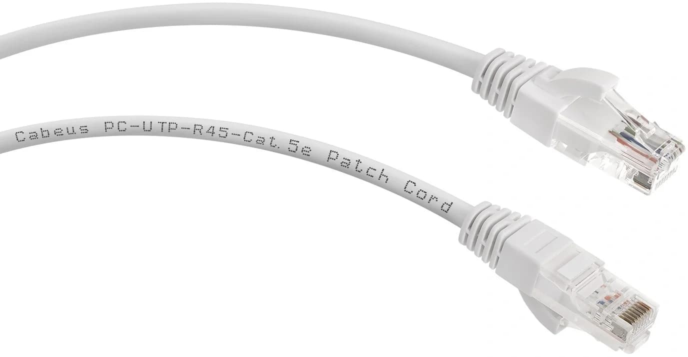 Cabeus PC-UTP-RJ45-Cat.5e-1.5m-WH ПАТЧ-КОРД U/UTP, КАТЕГОРИЯ 5Е, 2XRJ45/8P8C, НЕЭКРАНИРОВАННЫЙ, БЕЛЫЙ