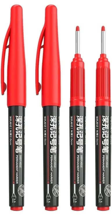 Набор маркеров перманентных Deli SK212 RED удл. пиш. наконечник 2.8мм водостойкий 1цв. красный коробка картонная (4шт.)
