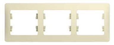 Рамка Schneider Electric Glossa GSL000203 накладная 3x горизонтальный монтаж пластик бежевый