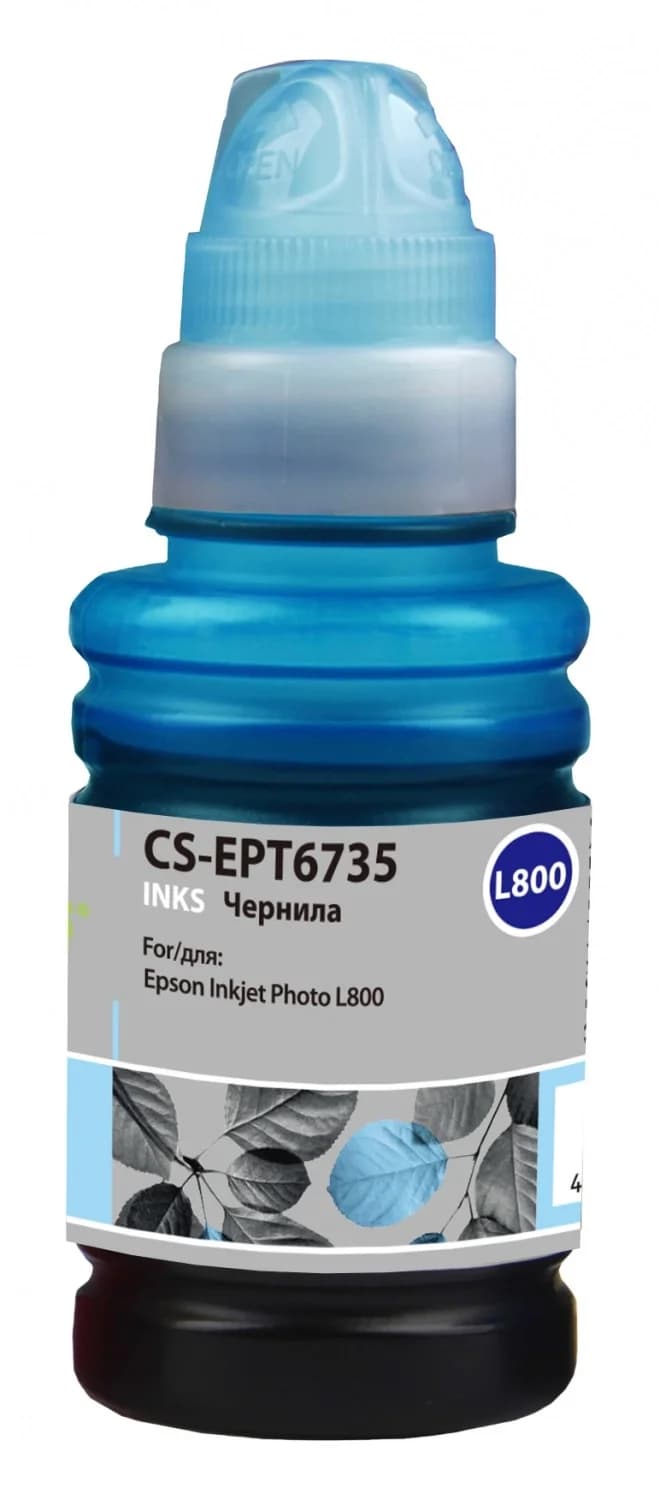 -/ Чернила Cactus CS-EPT6735 T6735 светло-голубой 100мл для Epson L800/L810/L850/L1800
