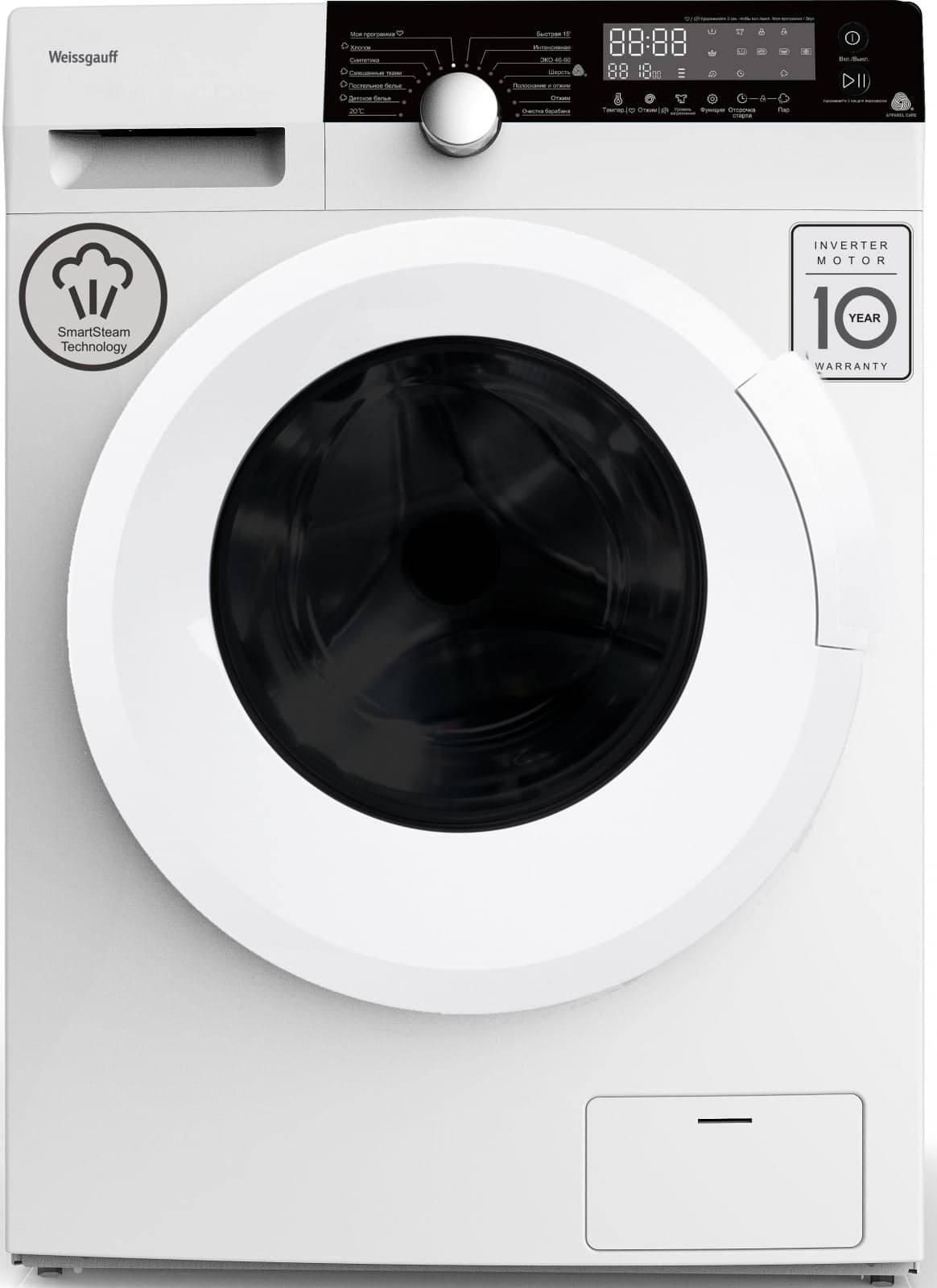 Стиральная машина Weissgauff WM 59412 DC Inverter Steam класс: A+++ загр.фронтальная макс.:12кг белый инвертор