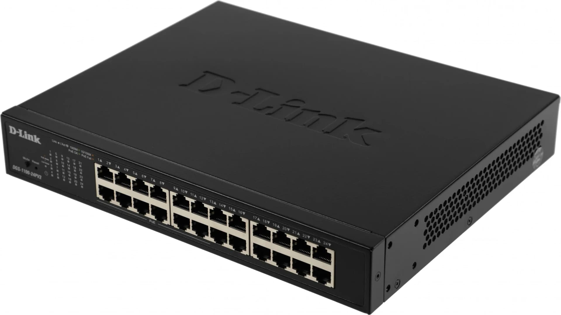 Коммутатор D-Link DGS-1100-24PV2/A (L2) 24x1Гбит/с 12PoE+ 100W управляемый
