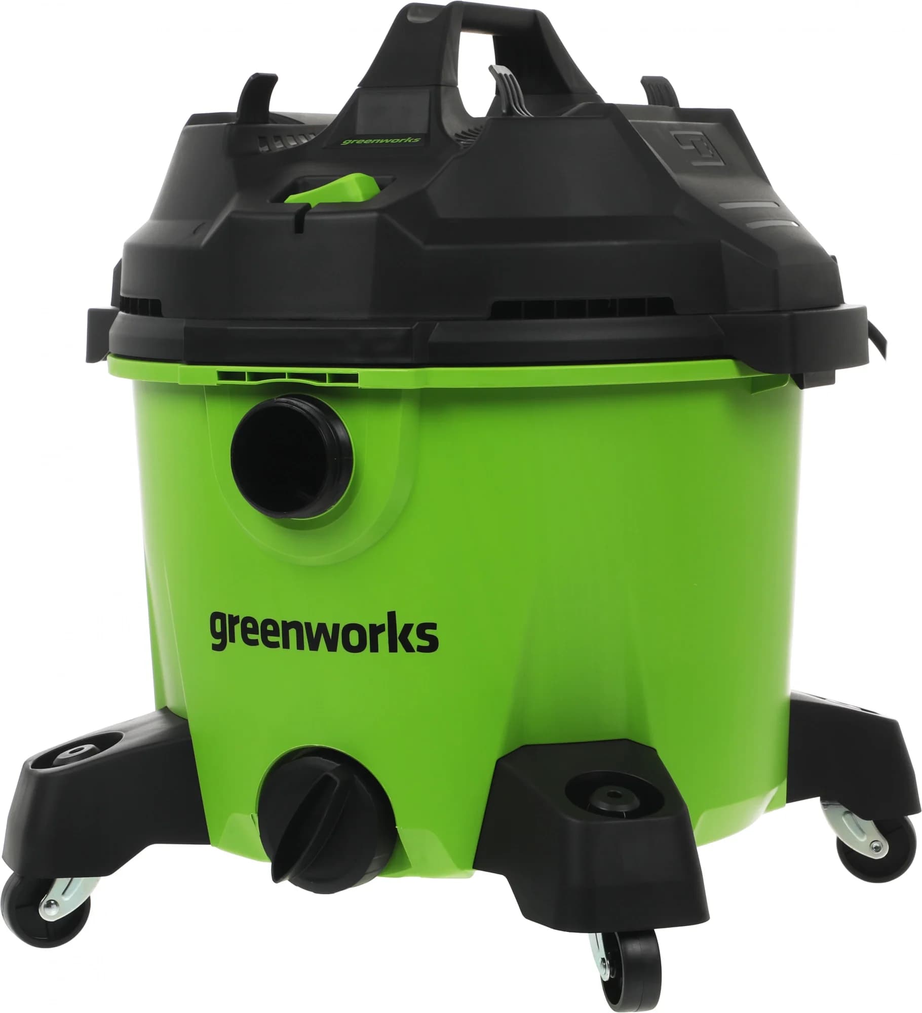 Строительный пылесос GreenWorks G120WDV (4701207) зеленый, 1300 Вт, уборка сухая/влажная, пылесборник контейнер, 34 л