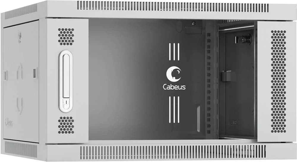 Шкаф телекоммуникационный Cabeus SH-05F-6U60/35 настенный 19" 6U 600x350x368 мм (ШхГхВ) дверь стекло