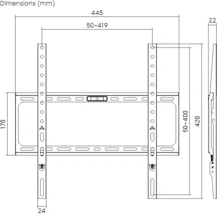 Кронштейн для телевизора Ultramounts UM822 черный 32"-75" макс.45кг настенный фиксированный