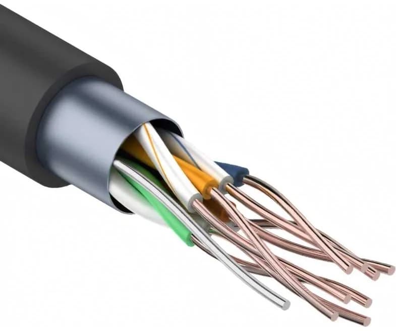 PROconnect (01-0146-3) Кабель витая пара омедненный, F/UTP, CCA, CAT 5e, PE, 4PR, 24AWG, OUTDOOR, SOLID, черный, 305м