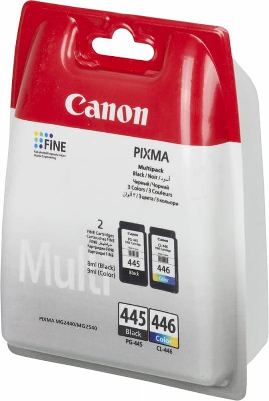 Картридж струйный Canon PG-445/CL-446 8283B004/008 многоцветный/черный набор печ.гол.в компл. для Canon MG2440/MG2540