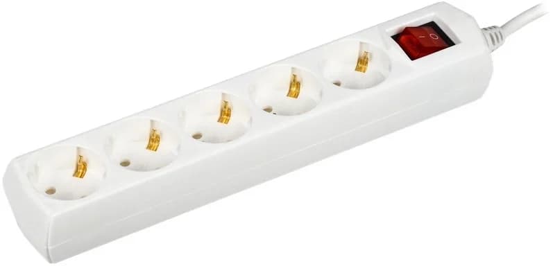 Сетевой фильтр IEK У05В WYP10-10-05-07-ZK-G, 7 м, 5 розеток, белый