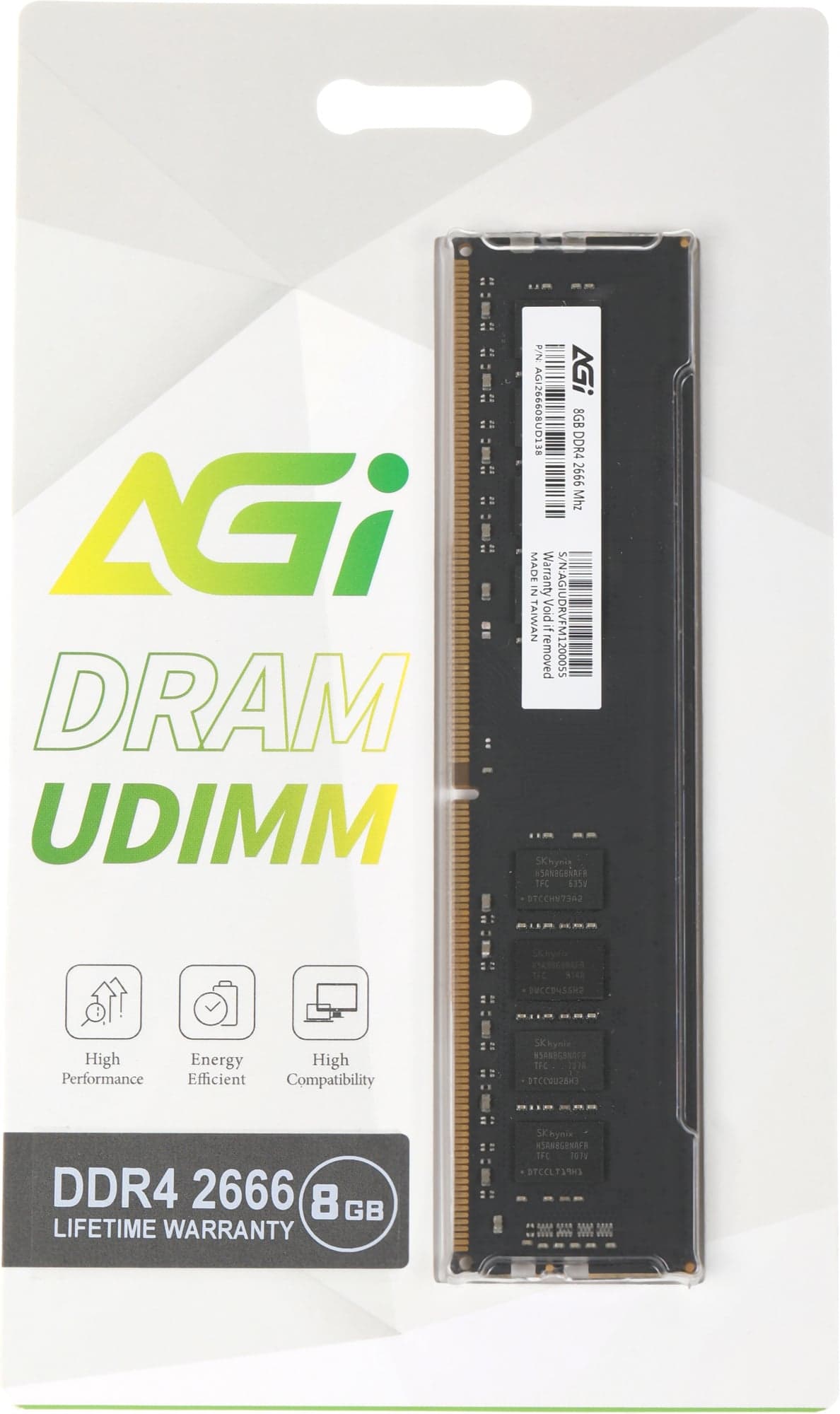 Память DDR4 8GB 2666MHz AGi AGI266608UD138 UD138 RTL PC4-21300 CL19 DIMM 288-pin 1.2В Ret