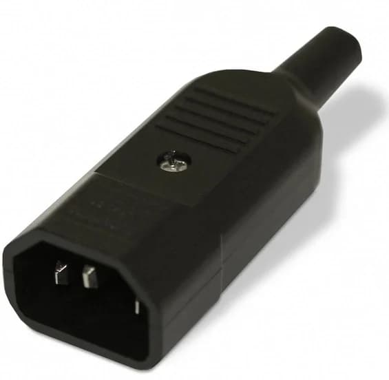 Вилка Hyperline CON-IEC320C14 черный