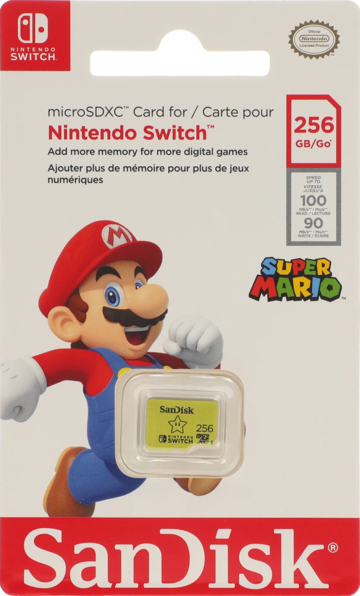 Флеш карта microSD 256GB SanDisk microSDXC Class 10 UHS-I A1 C10 V30 U3 for Nintendo Switch 100MB/s