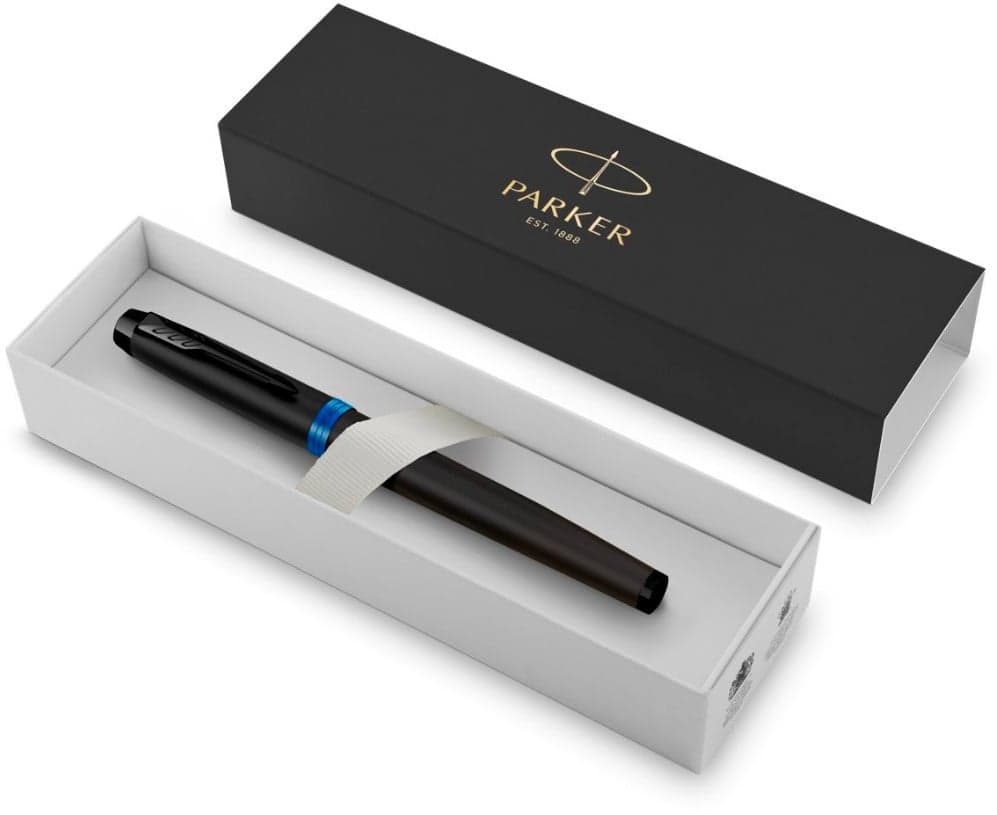 Ручка перьевая Parker IM Vibrant Rings F315 (2172858) Marine Blue PVD F сталь нержавеющая, подарочная коробка