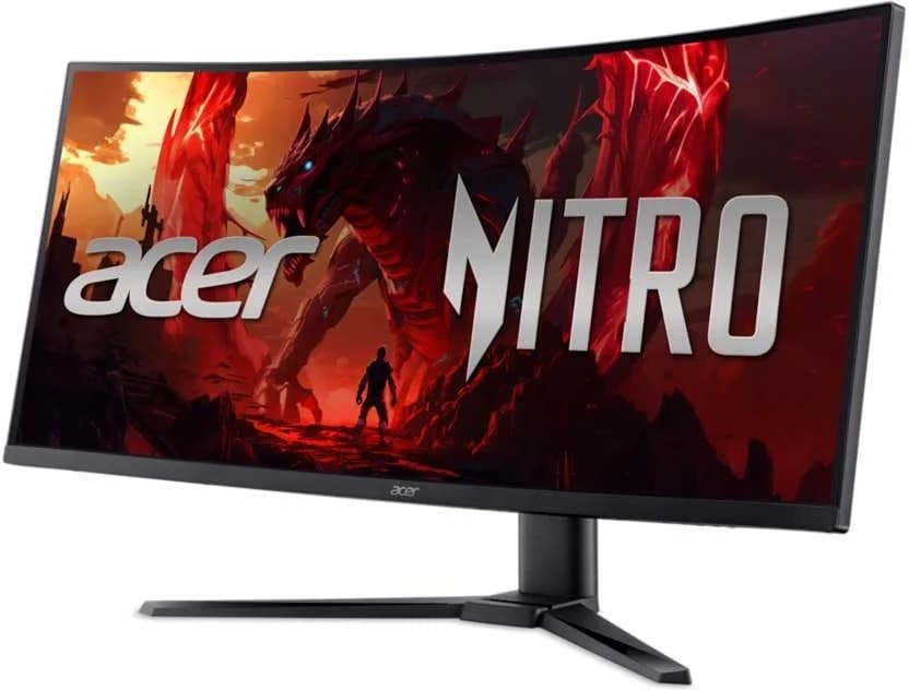 Монитор 34" Acer Nitro XZ340CURX2bmiipphx VA 3440x1440, 200 Гц, 1 мс, 21:9, 350 кд/м², 2xHDMI, DP, 3.5 Jack, динамики (2x5 Вт), HDR10, FreeSync Premium, изогнутый экран (1500R), черный