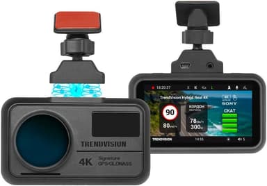 Видеорегистратор с радар-детектором TrendVision Hybrid Signature Real 4K Max черный 2160p 170гр. GPS NT96670