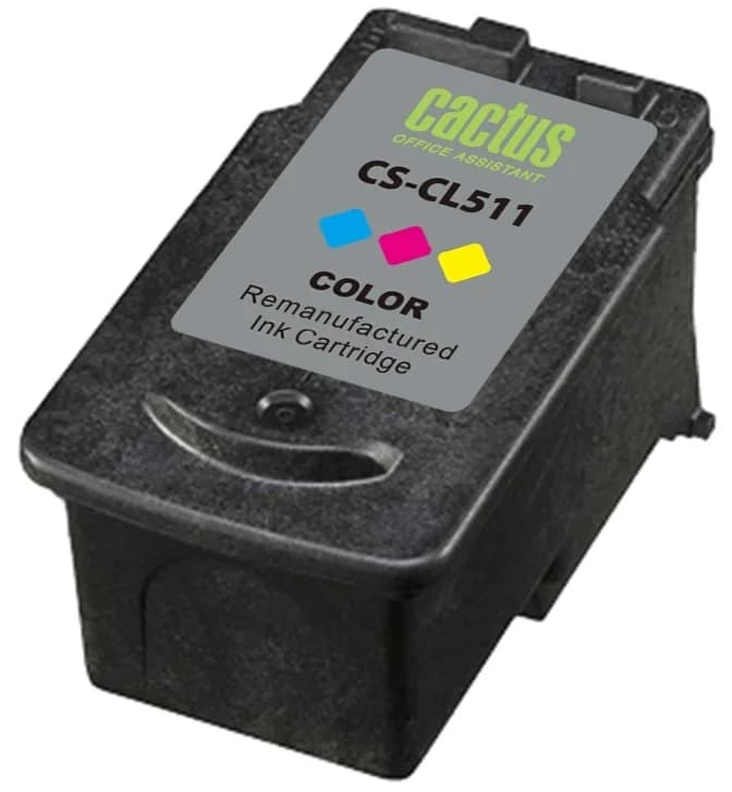Картридж струйный Cactus CS-CL511 CL-511 многоцветный (12мл) для Canon MP240/MP250/MP260/MP270/MP480/MP490 с чипом