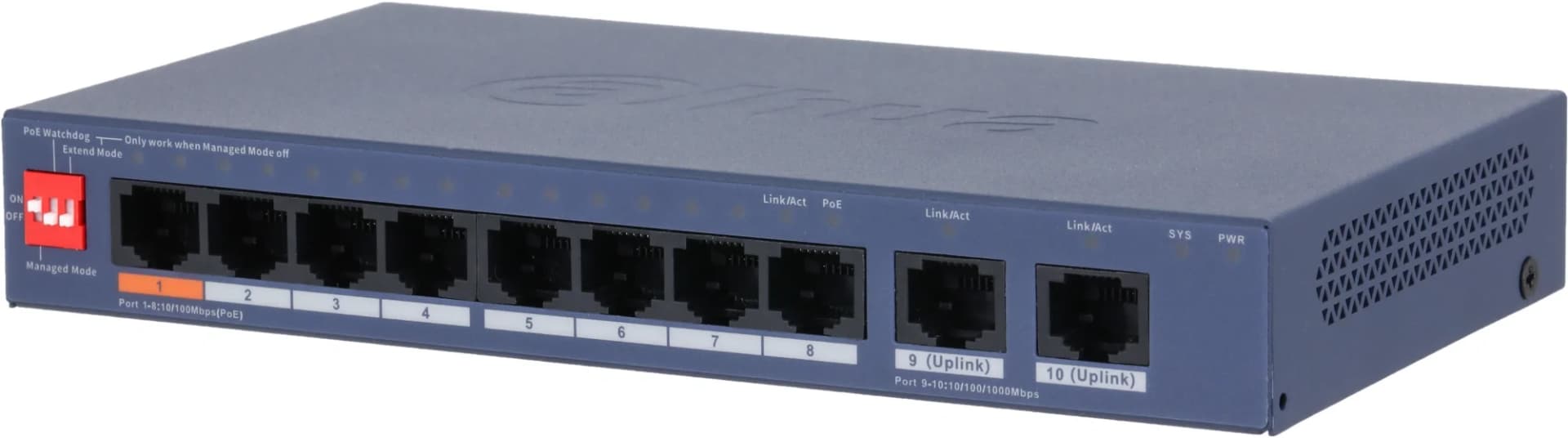 Коммутатор Dahua DH-CS4010-8ET2GT-60, 2×1 Гбит/с, управляемый