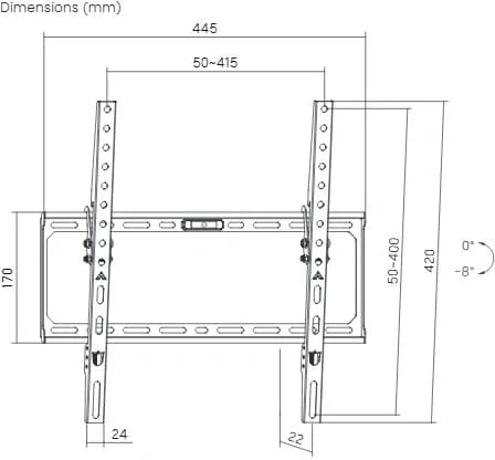 Кронштейн для телевизора Ultramounts UM848 черный 32"-75" макс.45кг настенный наклон