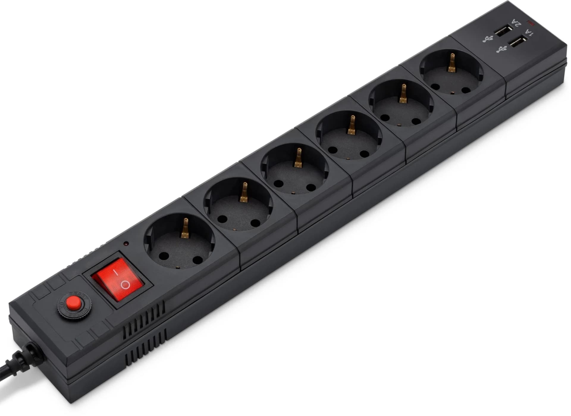Сетевой фильтр Buro BU-SP1.8_USB_2A-B <1.8м> (6 розеток+2 USB)