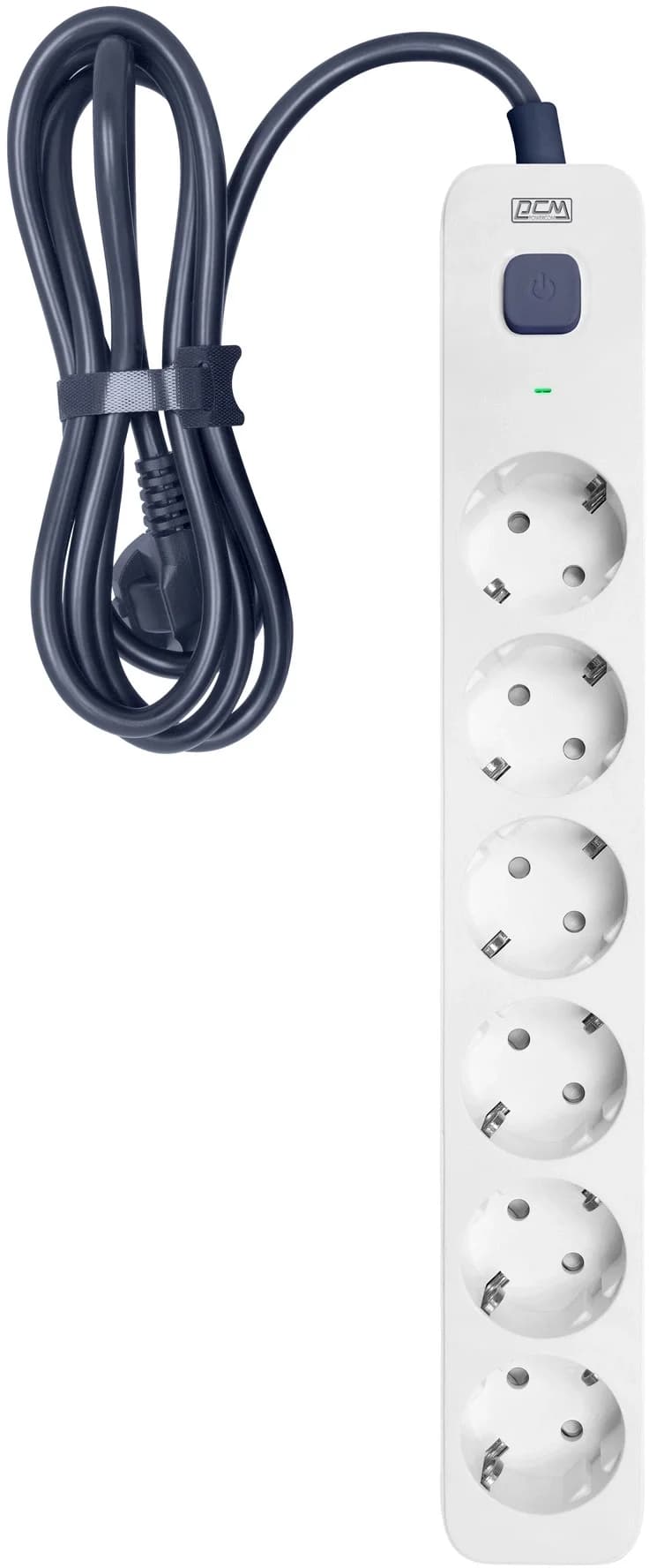 Сетевой фильтр Powercom SP-06W 3,0 м 3.0 м, 6 розеток, белый/серый, коробка