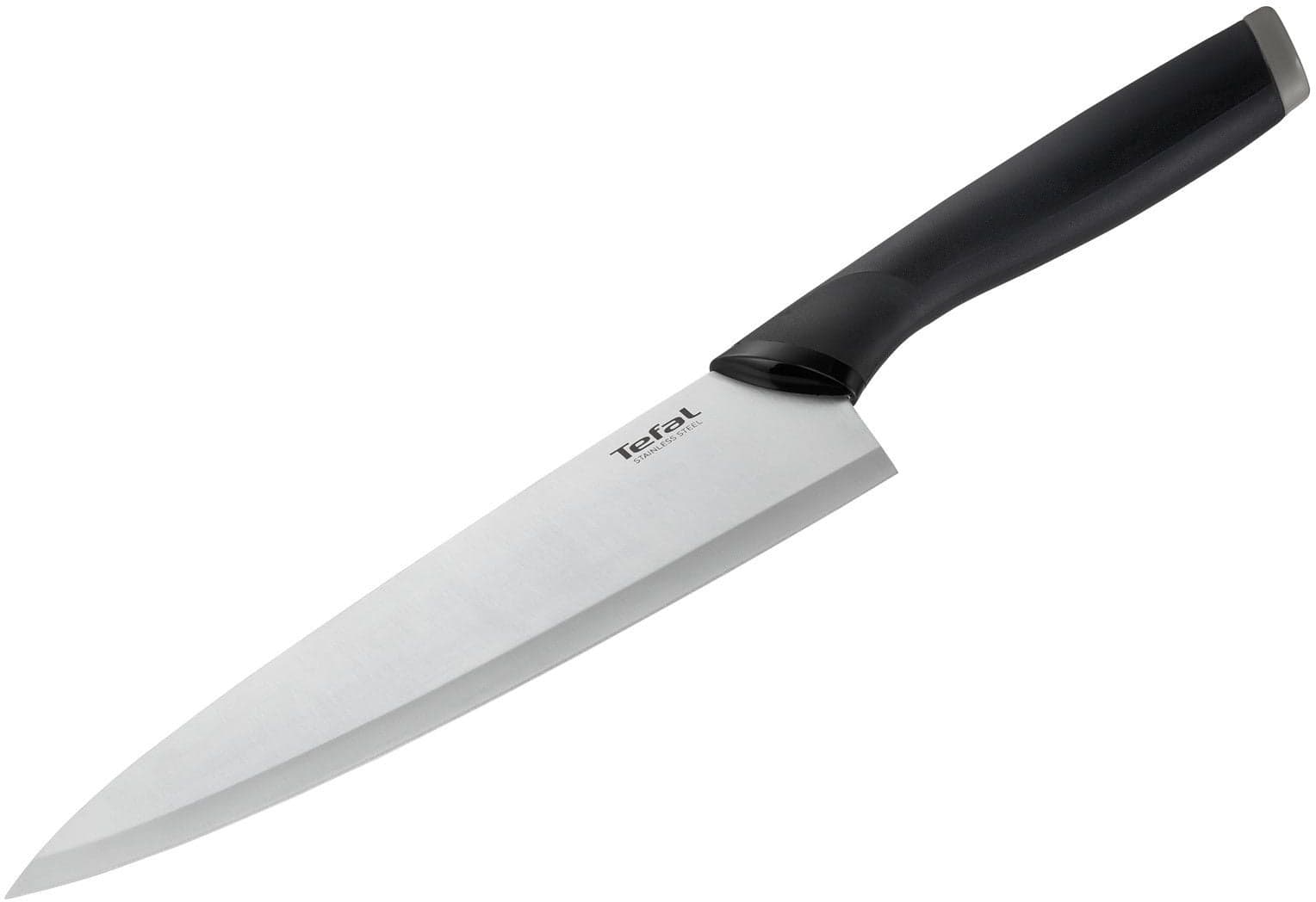 Нож кухонный Tefal K2213204 (2100121737) стальной универсальный лезв.200мм прямая заточка серебристый/черный пласт.коробка